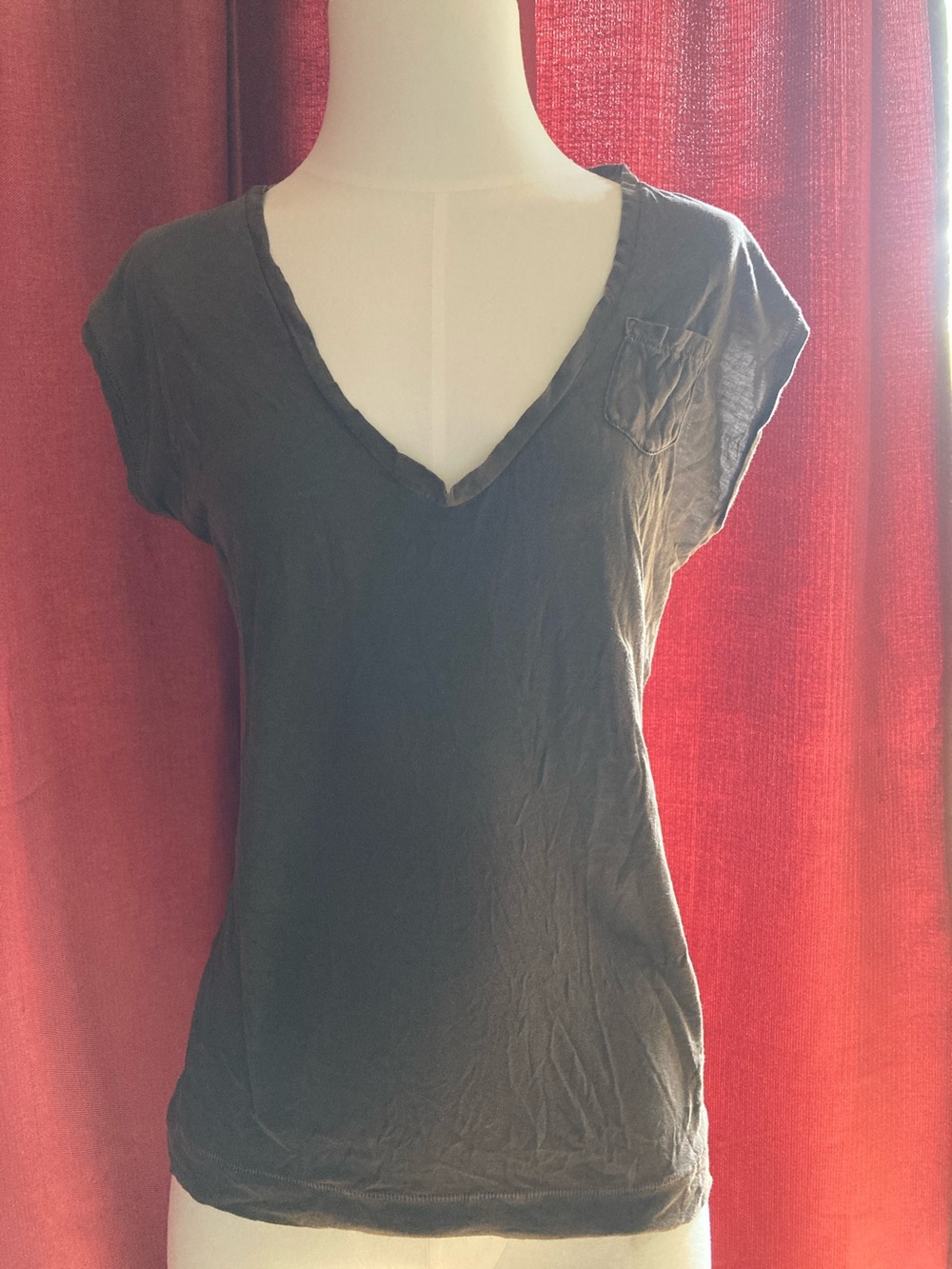 1969 Women’s V-Neck Short Sleeve Top - Brown